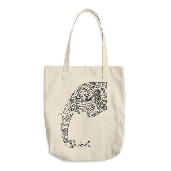Elephant Ink Cotton Tote Bag