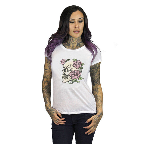 Skull of Roses Ladies' Scoopneck T-Shirt