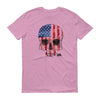 Men's American Flag Skull Short Sleeve T-shirt