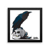 Raven Skull Ink Framed Poster