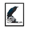 Raven Skull Ink Framed Poster