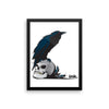 Raven Skull Ink Framed Poster