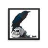 Raven Skull Ink Framed Poster