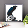 Raven Skull Ink Framed Poster