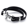 Men's Retro Leather Stainless Steel Anchor Bracelet