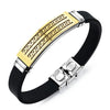 Men's Great Wall Pattern Stainless Steel Vintage Silicone Bracelets