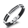 Men's Stainless Steel Silicone Bracelet