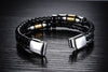 Men's Classic Double Layer Handmade Leather Chain Weaved Bracelet With Magnet Clasp