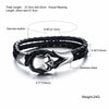 Men's Skull Stainless Steel Bracelets Black Genuine Leather Rope