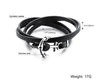 Men's Retro Leather Stainless Steel Anchor Bracelet