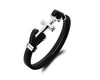 Men's Retro Leather Stainless Steel Anchor Bracelet