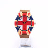 Union Jack Style Men's Bamboo Wood Watch