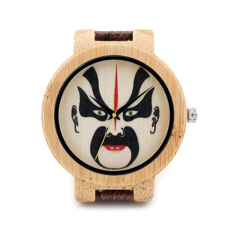 Men's Casual Bamboo Wood Quartz Watch